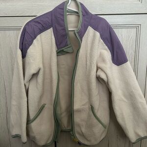 H&M Purple and Cream Fleece Jacket